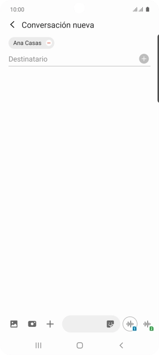 Pulsa en el campo de escritura  y escribe el texto del mensaje corto.