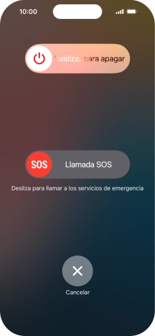 Pulsa el icono de apagar y arrástralo hacia la derecha.