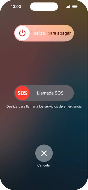 Pulsa el icono de apagar y arrástralo hacia la derecha.