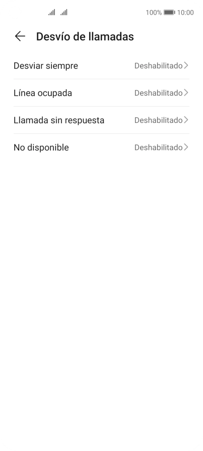 Pulsa el tipo de desvío deseado.