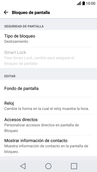 Pulsa Tipo de bloqueo.