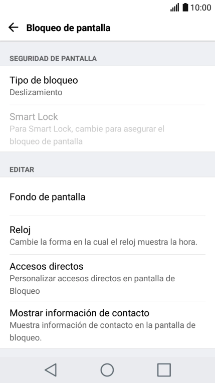 Pulsa Tipo de bloqueo.