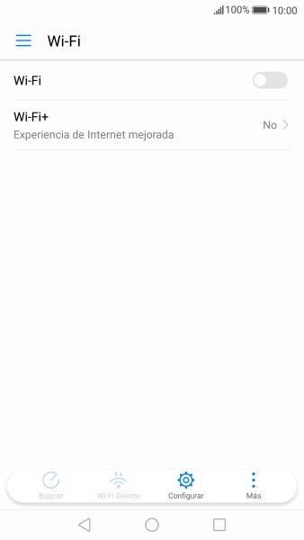 Pulsa Wi-Fi para activar la función.