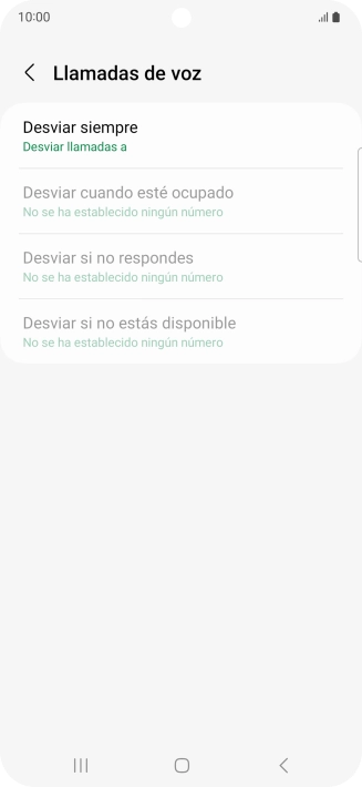 Pulsa el tipo de desvío deseado.