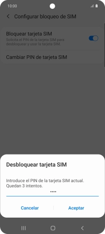 Introduce tu código PIN y pulsa Aceptar.