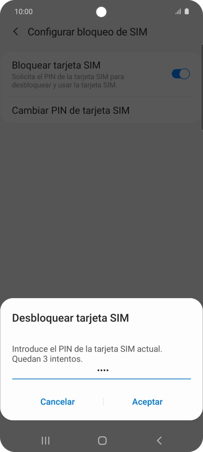 Introduce tu código PIN y pulsa Aceptar.