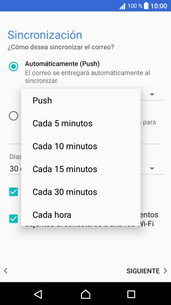 Pulsa el ajuste deseado.