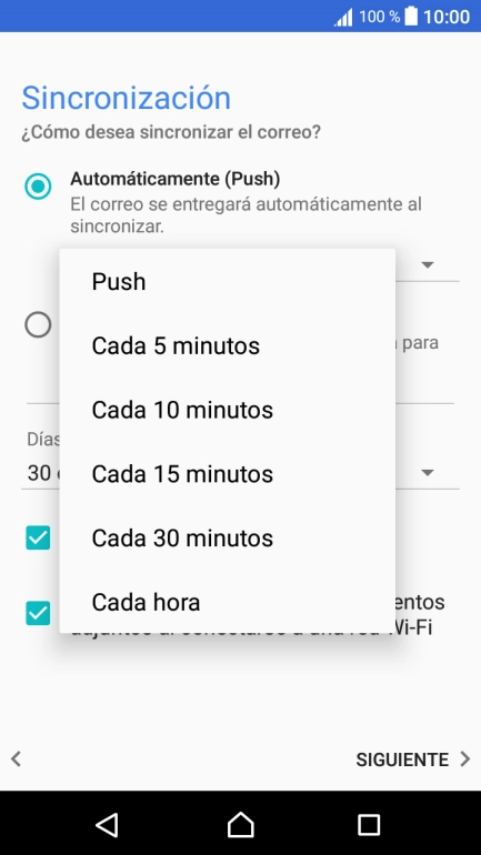 Pulsa el ajuste deseado.