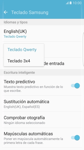 Pulsa Teclado Qwerty.