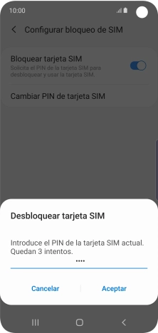 Introduce tu código PIN y pulsa Aceptar.