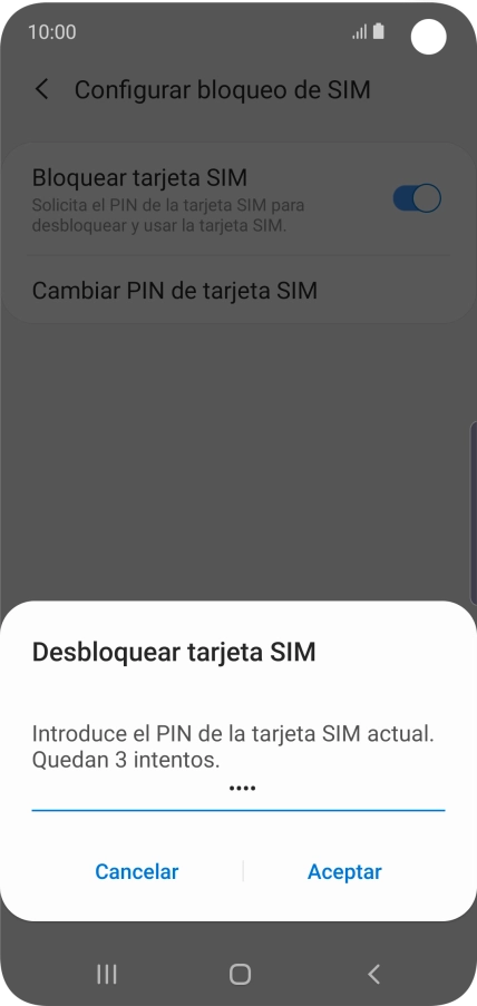 Introduce tu código PIN y pulsa Aceptar.