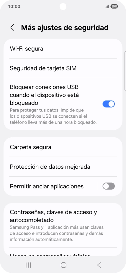 Pulsa Seguridad de tarjeta SIM.