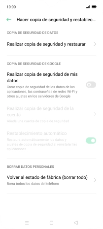 Pulsa Volver al estado de fábrica (borrar todo).