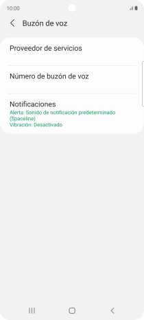 Pulsa Número de buzón de voz.