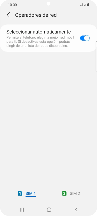 Pulsa la tarjeta SIM deseada.