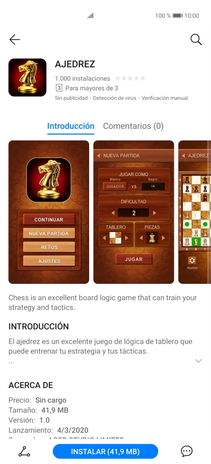 Pulsa INSTALAR y sigue las indicaciones de la pantalla para instalar la app.