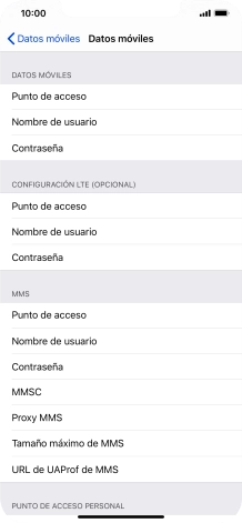 Pulsa  Punto de acceso e introduce airtelwap.es.