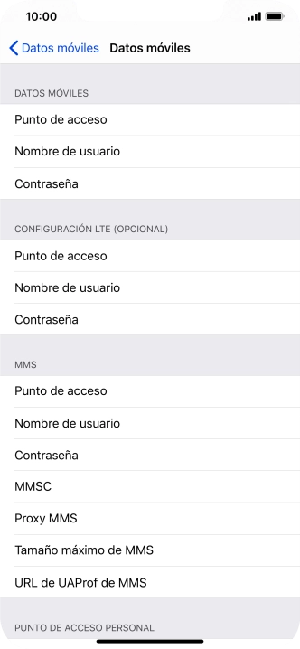 Pulsa  Punto de acceso e introduce airtelwap.es.