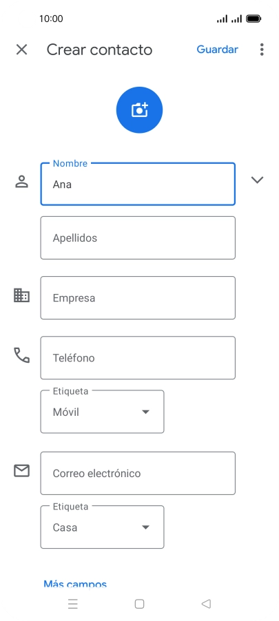 Pulsa Apellidos e introduce el apellido.