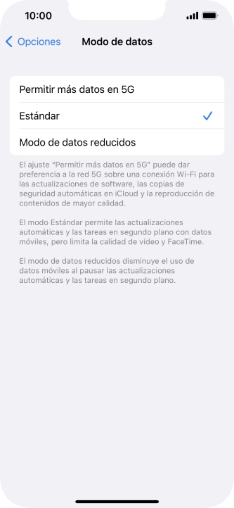Pulsa el ajuste deseado.