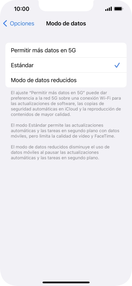 Pulsa el ajuste deseado.
