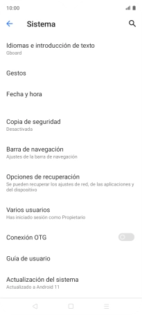 Pulsa Actualización del sistema.