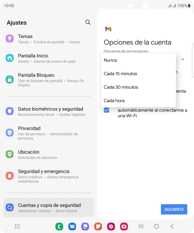 Pulsa el ajuste deseado.