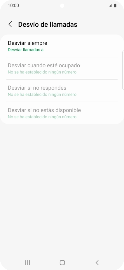 Pulsa el tipo de desvío deseado.