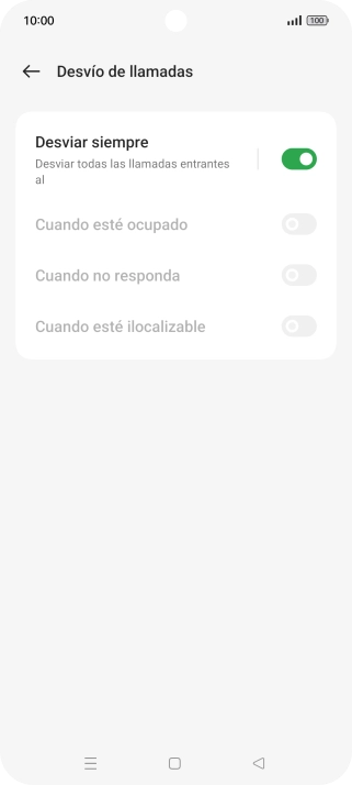 Pulsa el indicador  junto al tipo de desvío deseado.
