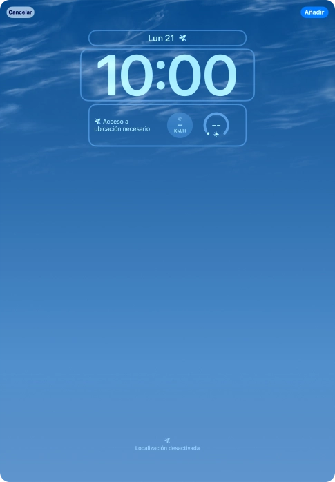 Si deseas personalizar la vista de la fecha en la pantalla de bloqueo, pulsa el widget de la fecha y sigue las indicaciones de la pantalla para seleccionar la vista de widgets deseada.