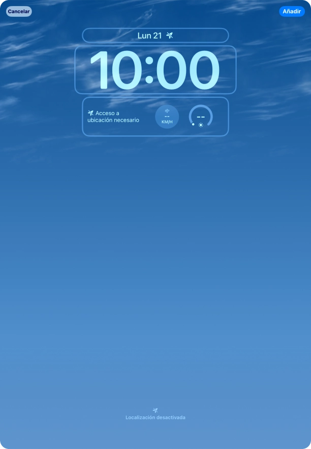 Si deseas personalizar la vista de la fecha en la pantalla de bloqueo, pulsa el widget de la fecha y sigue las indicaciones de la pantalla para seleccionar la vista de widgets deseada.