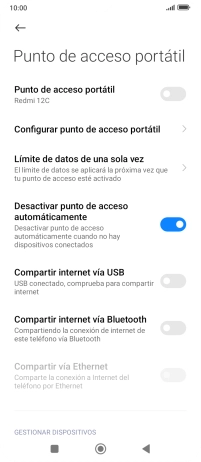 Pulsa Configurar punto de acceso portátil.