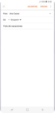 Pulsa en el campo de escritura  y escribe el texto del correo electrónico.