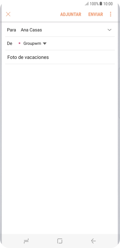 Pulsa en el campo de escritura  y escribe el texto del correo electrónico.