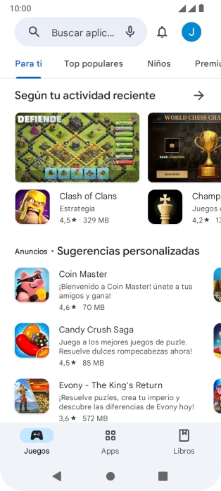 Pulsa el icono de perfil.