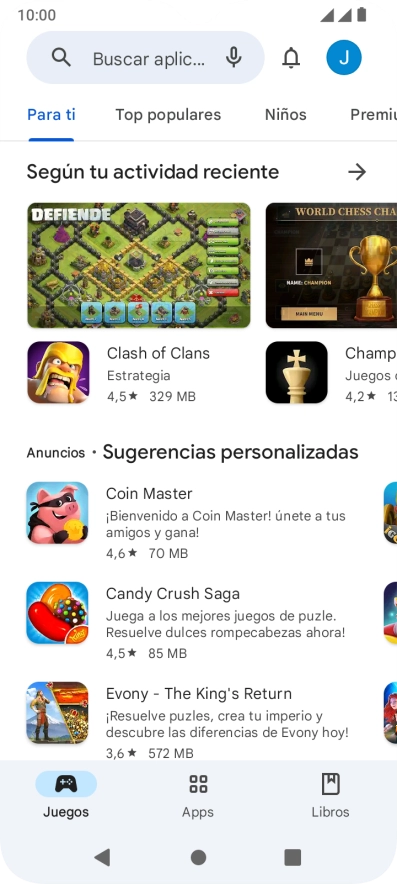 Pulsa el icono de perfil.