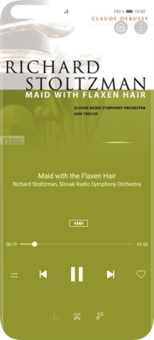 Pulsa la flecha hacia la derecha para ir al archivo de música siguiente.