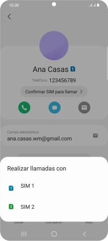 Pulsa la tarjeta SIM deseada.