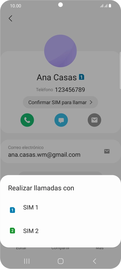 Pulsa la tarjeta SIM deseada.