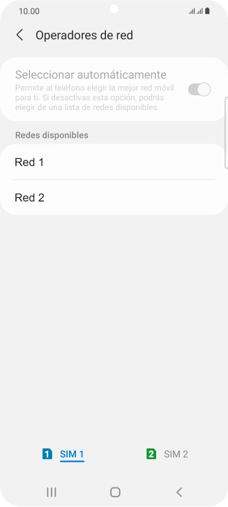 Pulsa la red deseada.