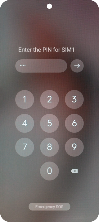 Si tu tarjeta SIM está bloqueada, introduce el código PIN y pulsa la flecha hacia la derecha.