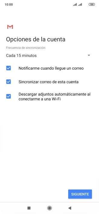 Si aparece en la pantalla esta imagen, tu cuenta de correo electrónico ha sido reconocida y configurada automáticamente. Sigue las indicaciones de la pantalla para introducir más información y terminar la configuración.