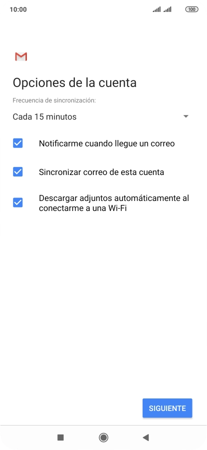 Si aparece en la pantalla esta imagen, tu cuenta de correo electrónico ha sido reconocida y configurada automáticamente. Sigue las indicaciones de la pantalla para introducir más información y terminar la configuración.