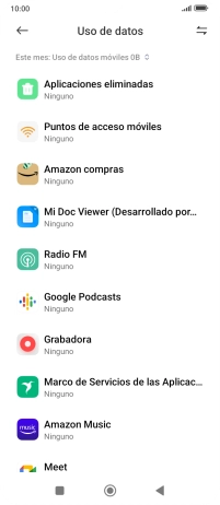 El consumo total de datos del período seleccionado aparece ahora en la pantalla.