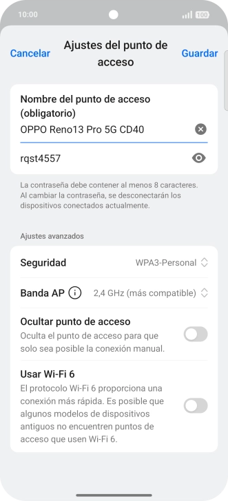 Pulsa en el campo de la contraseña e introduce una contraseña.