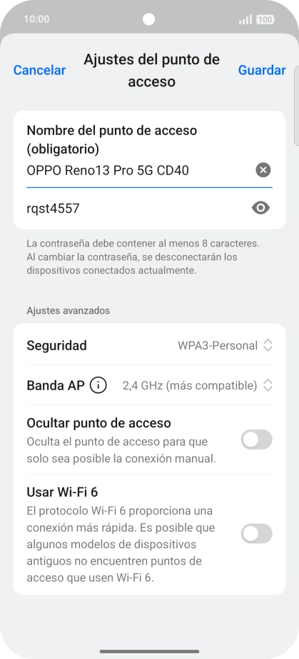 Pulsa en el campo de la contraseña e introduce una contraseña.