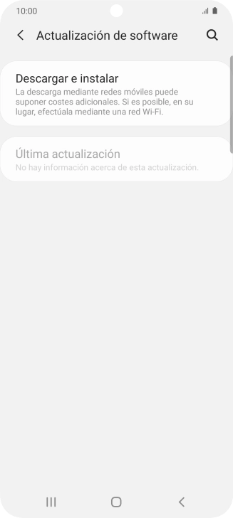 Pulsa Descargar e instalar. Si hay una versión de software nueva disponible, aparecerá ahora en la pantalla. Sigue las indicaciones de la pantalla para actualizar el software del teléfono.