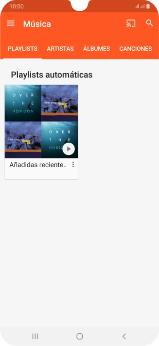 Pulsa una categoría y desplázate al archivo de música deseado.
