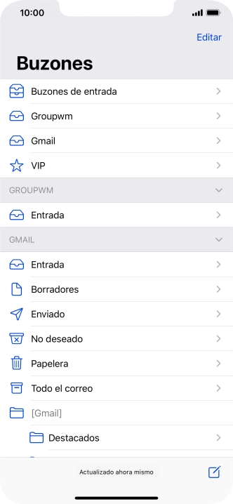 Pulsa la cuenta de correo electrónico deseada.