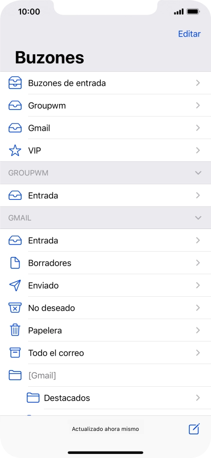 Pulsa la cuenta de correo electrónico deseada.